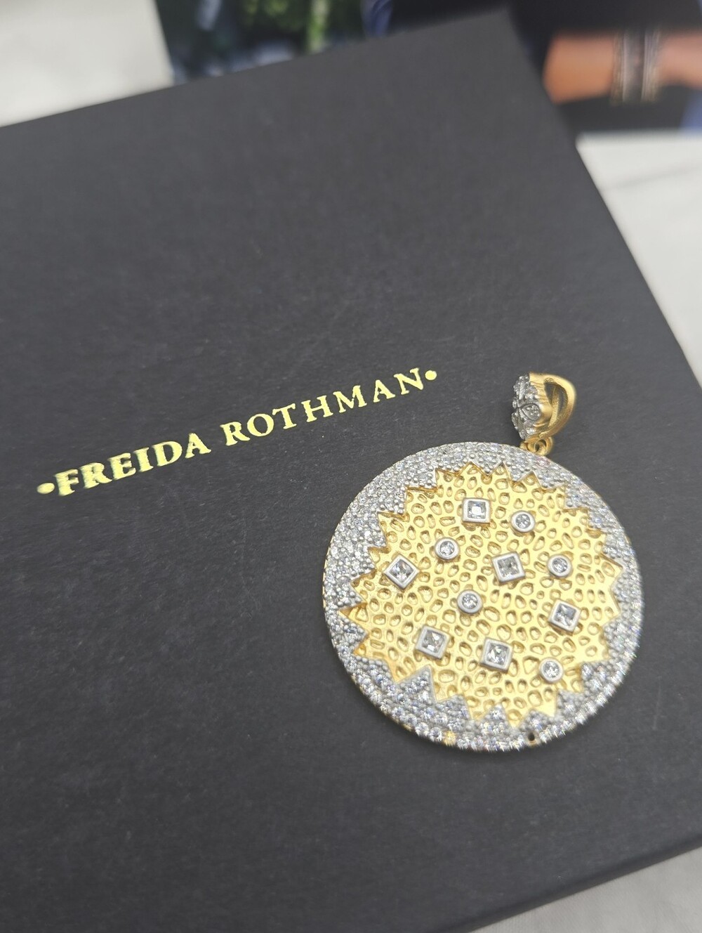 Freida Rothman 14k Over 925 Round Medallion Pendant